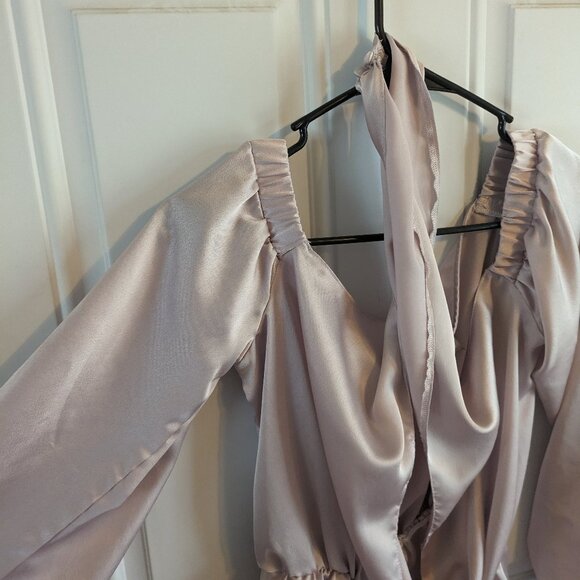 NWT Asos Halter Neck Icy Purple Satin Blouse Size US 8 - Picture 5 of 11